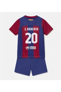 Fotbalové Dres Barcelona Sergi Roberto #20 Dětské Domácí Oblečení 2023-24 Krátký Rukáv (+ trenýrky)